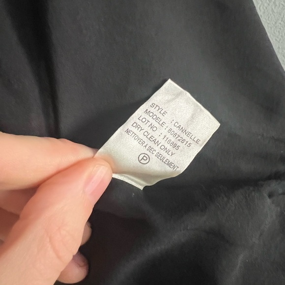 Theory silk dress colorblock slip size 2 navy black and cream canelle chorus - Picture 4 of 6